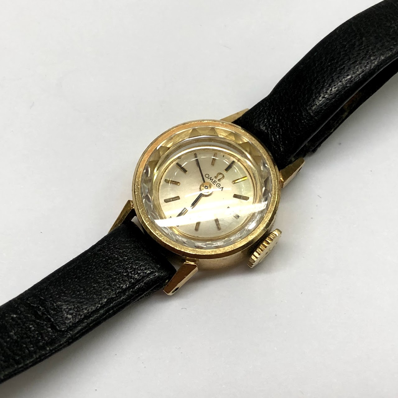 omega 14k gold watch womens