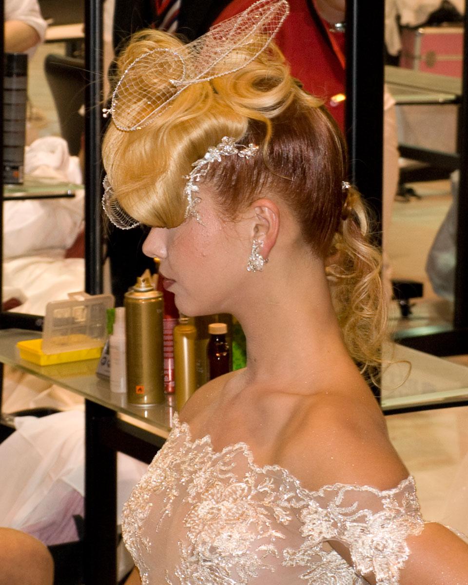 in long hair Bridal Updo