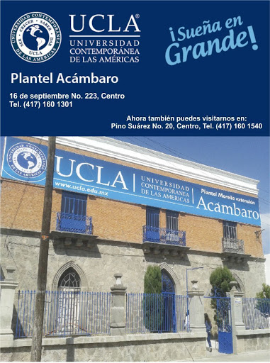 Universidad Contemporánea de Las Américas Plantel Acámabaro, Calle 16 de Septiembre 223, Zona Centro, 38600 Acámbaro, Gto., México, Universidad privada | GTO