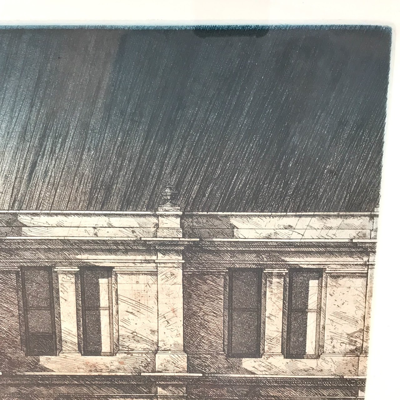 Signed 'Mid-Afternoon Facade' Etching