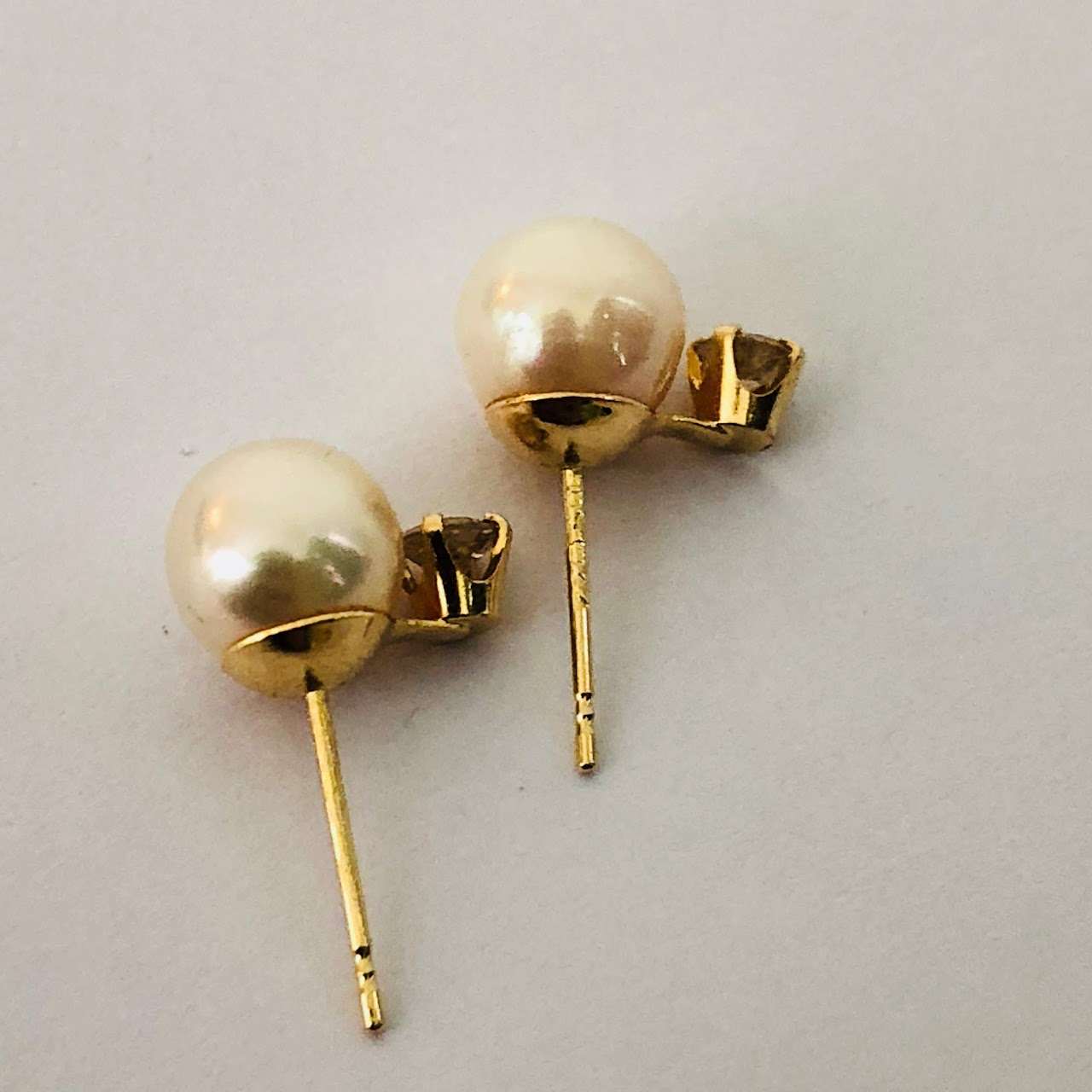 14K Gold, Diamond, and Pearl Earrings