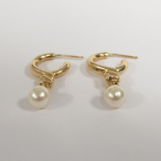 14K Gold and Pearl Earrings