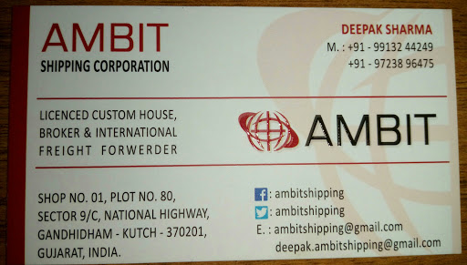 Ambit Shipping Corporation, Plot NO 80, Sector 9/C, New Krishna Market, National Highway Road, Gandhidham, Gujarat 370201, India, Container_Shipping_Agent, state GJ