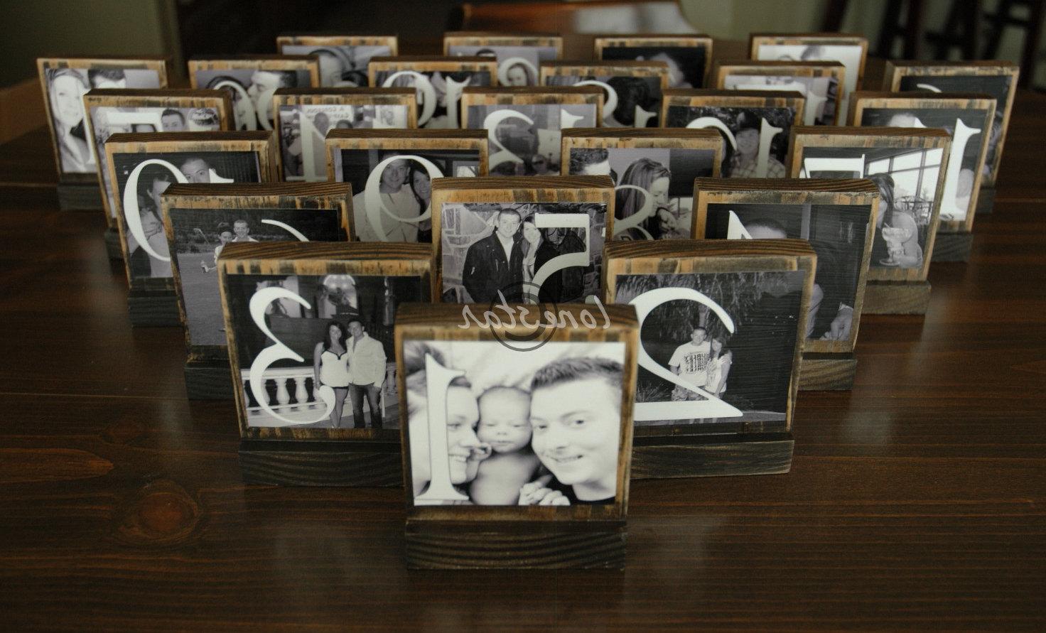 WEDDING TABLE NUMBERS-Set of 15 Personalized Wooden Photo Blocks Great for