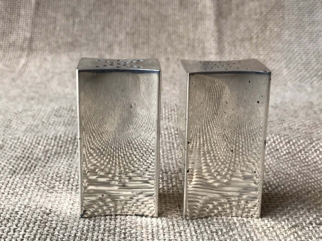 Sterling Silver Allan Adler Tall Salt and Pepper Shakers