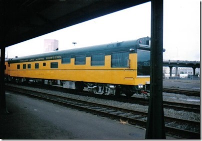 Chicago & North Western Inspection Car #420 Fox River at Union Station in Portland, Oregon on September 26, 1995