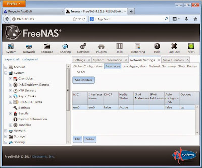 Configuracin global de FreeNAS