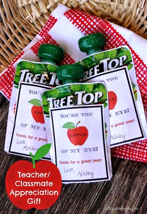 applesauce teacher classmate appreciation gift