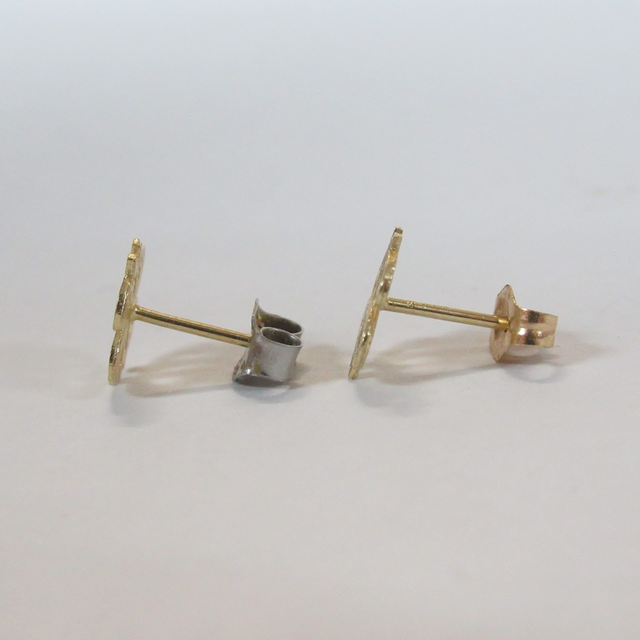 14K Gold Dollar Sign Earrings