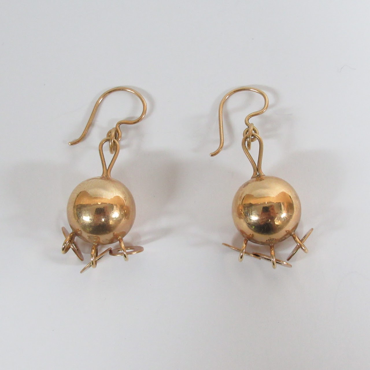 14K Gold Sphere Earrings