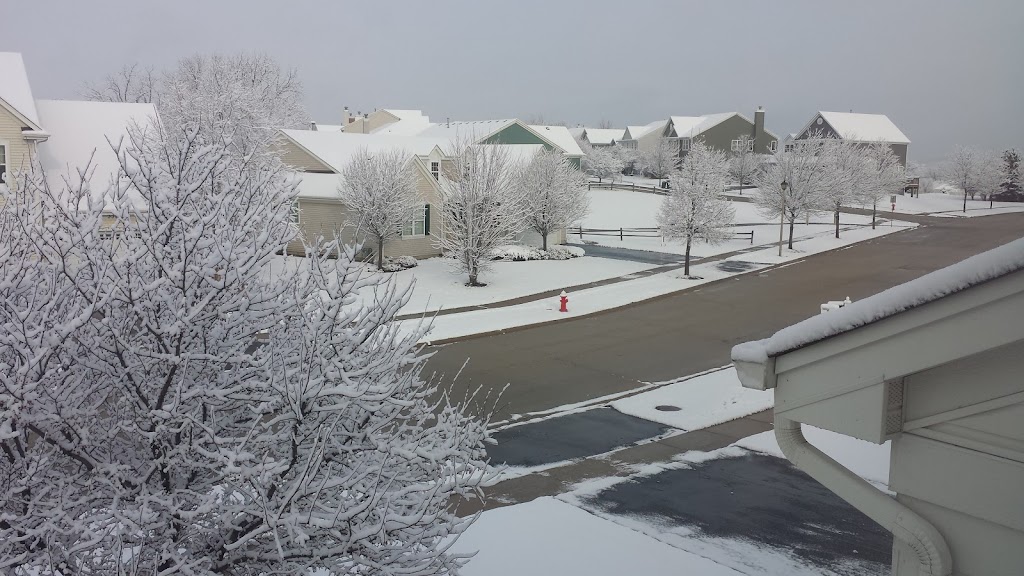 Snowy neighborhood in Chicagoland suburbs on December 2, 2015