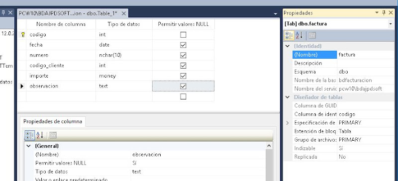 Administracin SQL Server con Microsoft SQL Server Management Studio, crear base de datos, crear tabla en SQL Server