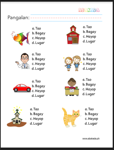 Everything And Anything Online Pangngalan Learning Activity Sheets