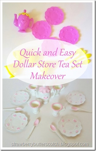 Quick and Easy Dollar Store Tea Set Makeover