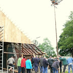 Boerenbruiloft Barlo - Bomen schillen en bouwen boerderij