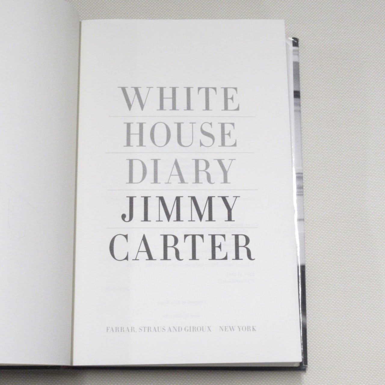 Jimmy Carter Signed 'White House Diary' Book