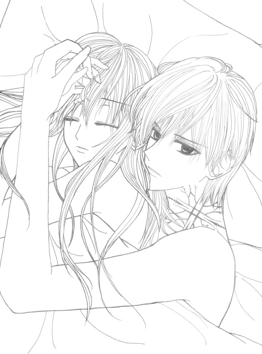 Anime Couple Coloring Pages