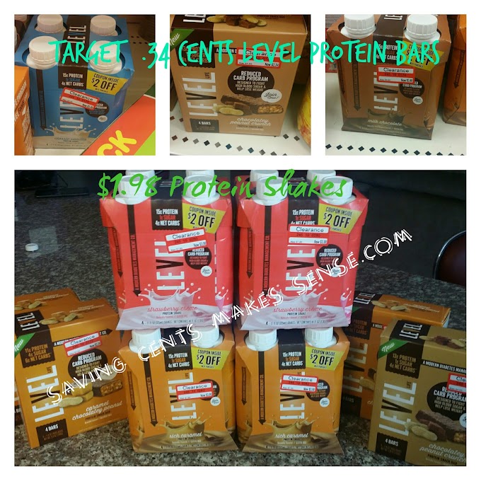 #TARGET: #Level #Protein #Shakes and Bars 4pk Only $.34 