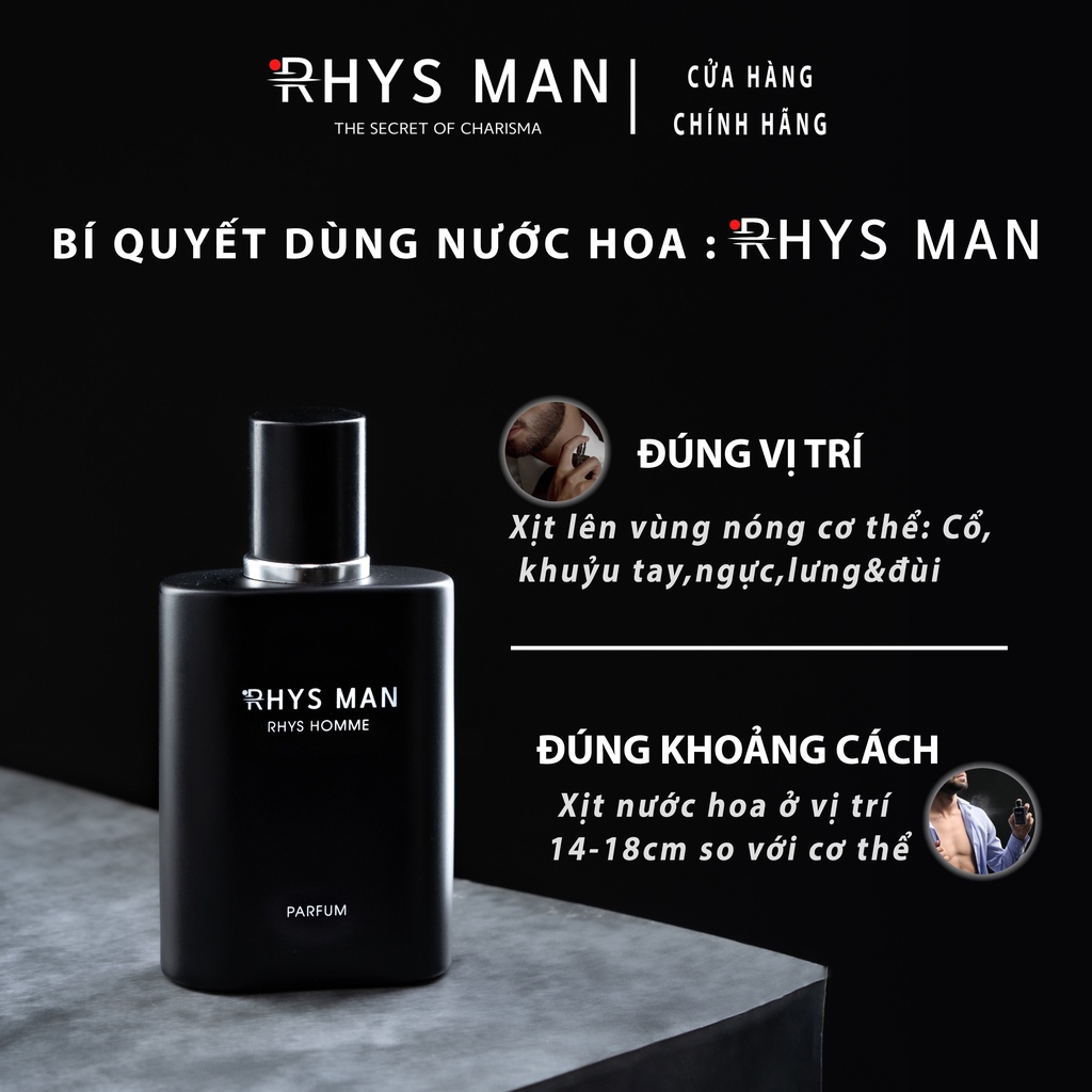 Nước hoa nam RHYS MAN cao cấp lịch lãm và cuốn hút dung tích 50ml Rhys Homme