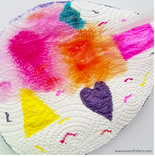 Rainbow Fish Fine Motor Paper Towel Shape Art