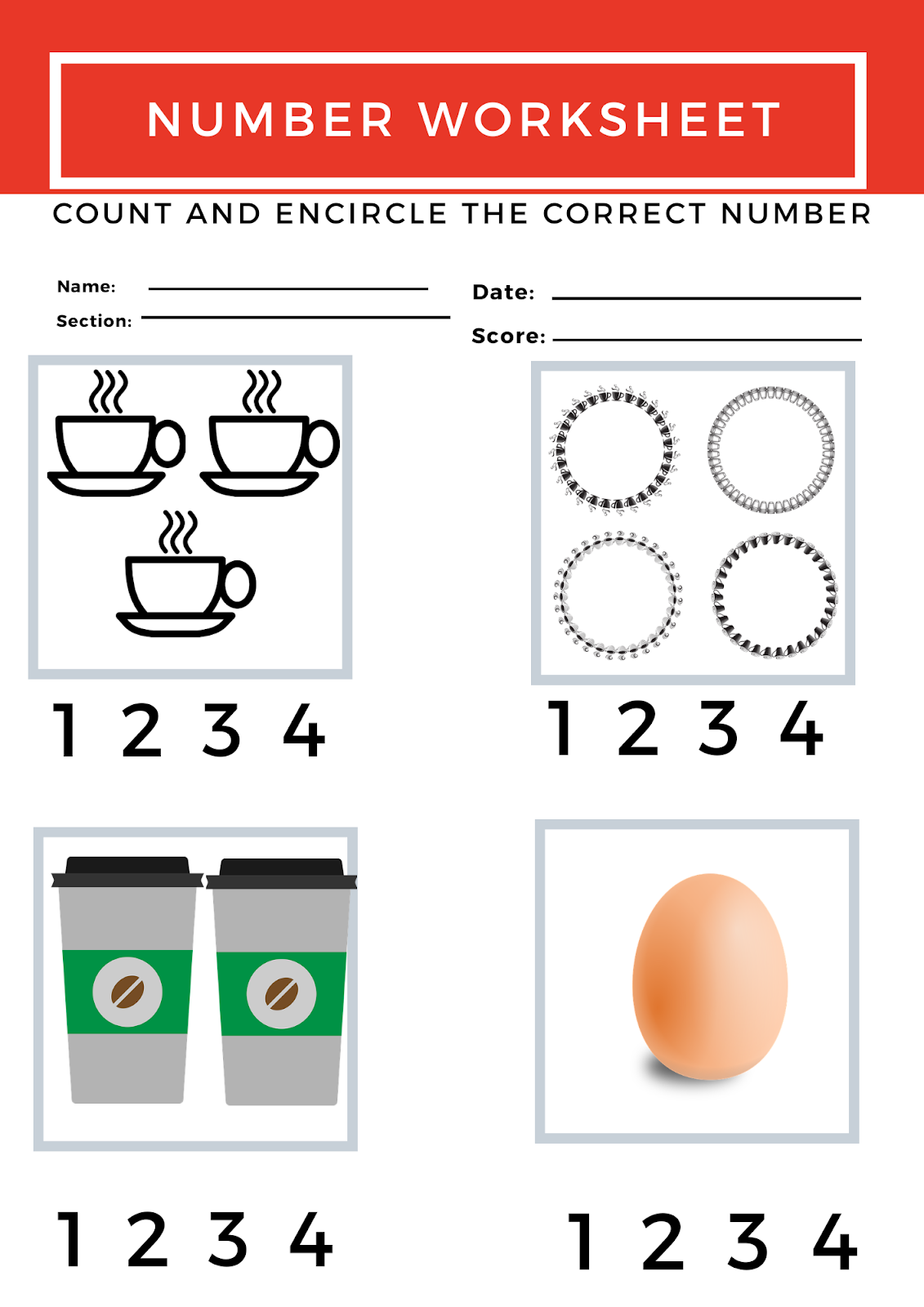 Number worksheet