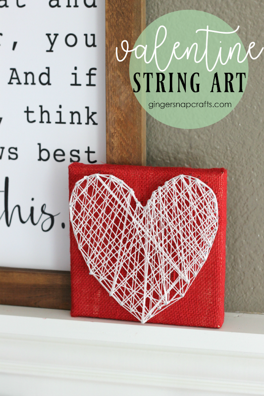 Valentine String Art at GingerSnapCrafts.com #valentine #valentinecrafts