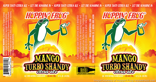 Hoppin’ Frog Adding Mango Turbo Shandy Citrus Ale Cans