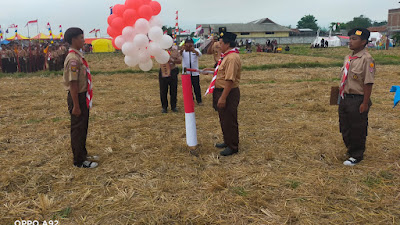 Mendung Tetap Meriah, Jambore Ranting Pramuka Lemahabang Resmi di Buka 