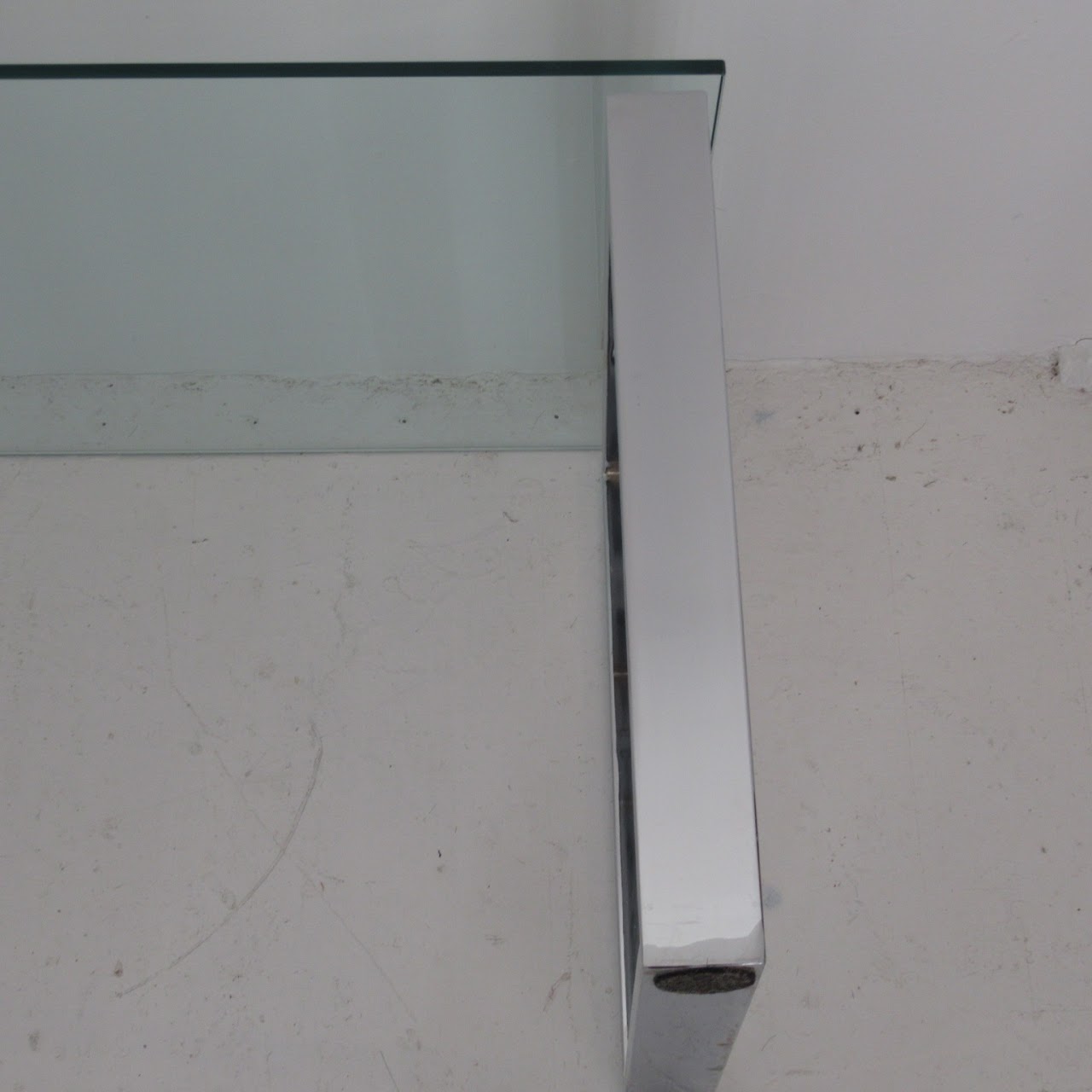 Modern Chrome & Glass Side Table