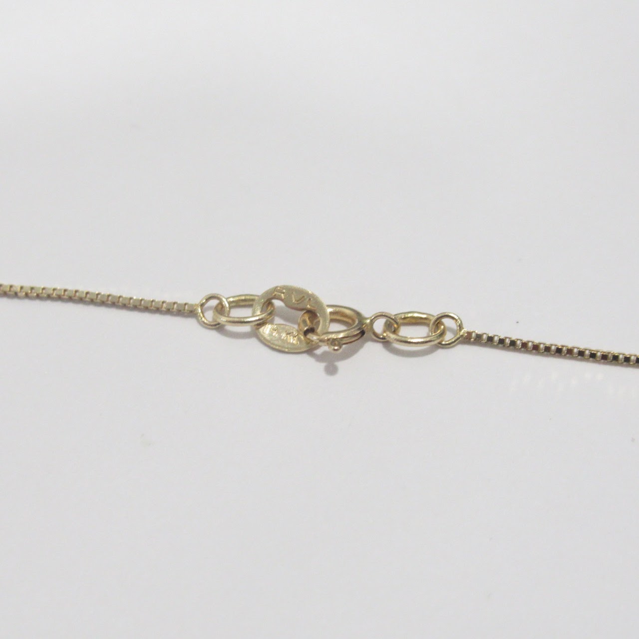 14K Gold Box Chain Necklace #1