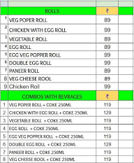 Kolkata's Kati Rolls menu 1