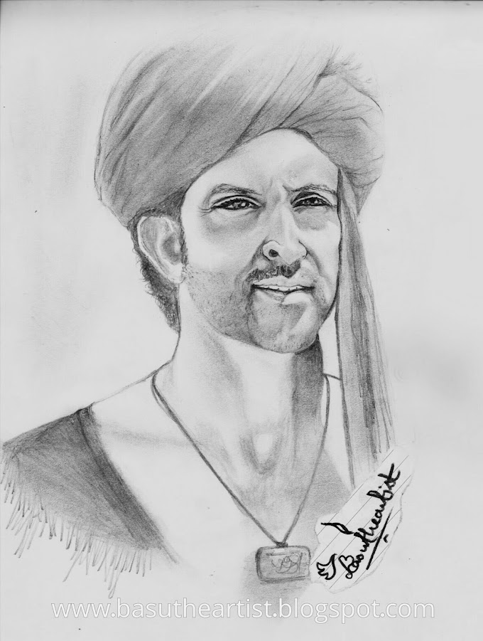 Hrithik Roshan drawing outline grid method used | how to draw Hrithik Roshan  step by step | Part - 1 - YouTube