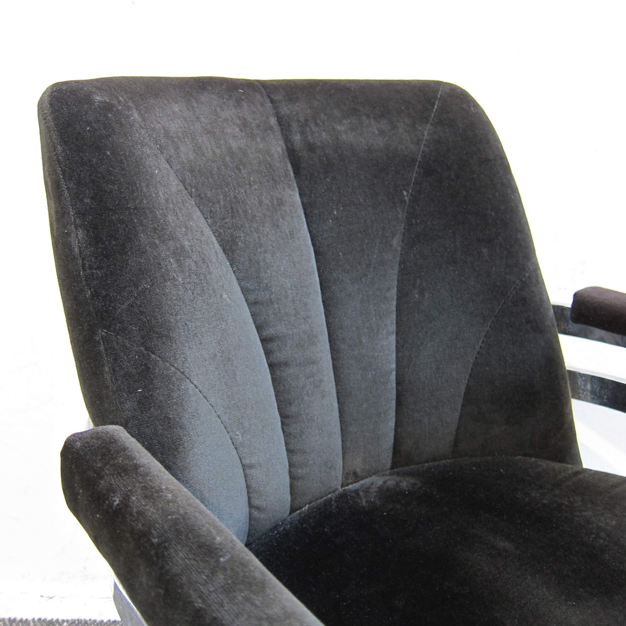 Chromecraft Velvet Armchair #1