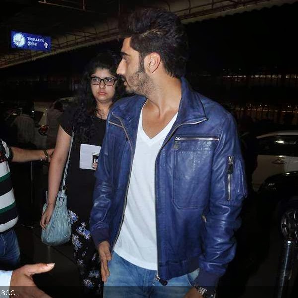 Arjun and Anshula Kapoor spotted coming out of Mumbai airport. 