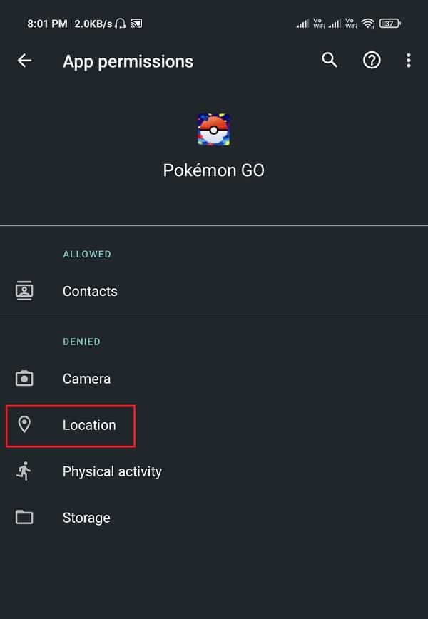 위치 옆의 토글 스위치가 활성화되어 있는지 확인하십시오.  |  Pokémon Go GPS 신호를 찾을 수 없는 문제 수정