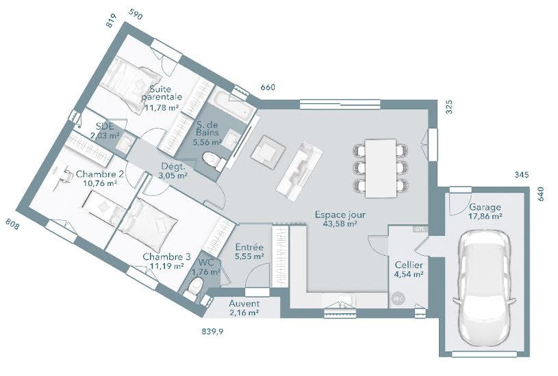  Vente Terrain + Maison - Terrain : 595m² - Maison : 100m² à Pompignan (82170) 