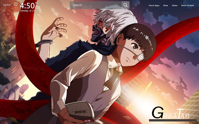 Tokyo Ghoul Wallpapers Theme|GreaTab