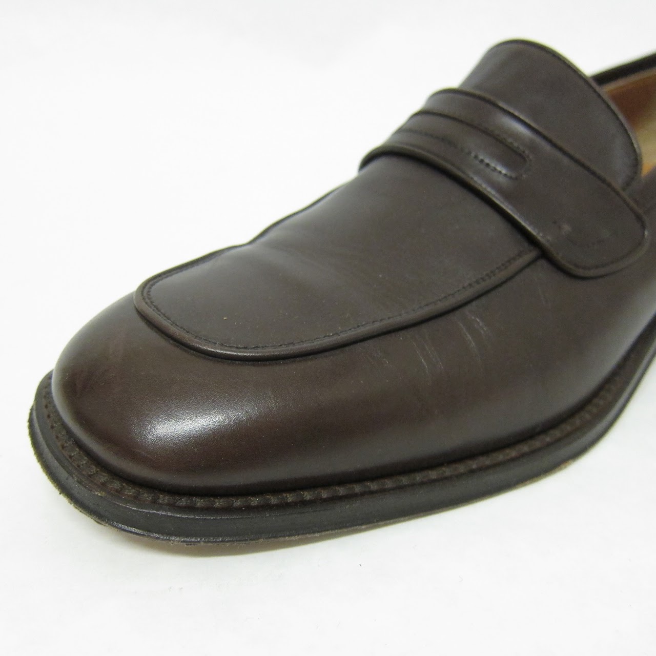 Bally Chocolate Leather Penny Loafers
