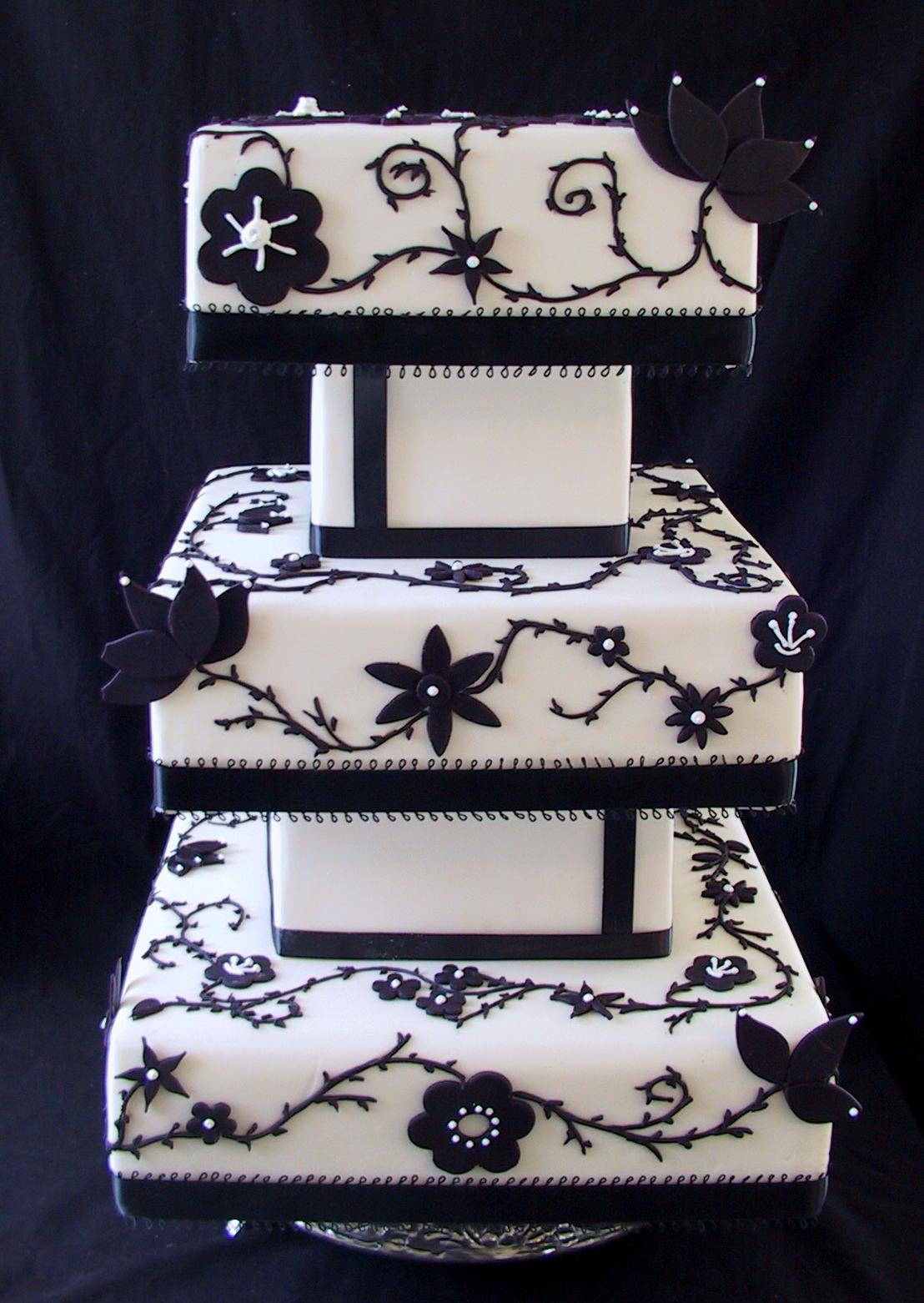 square wedding cake