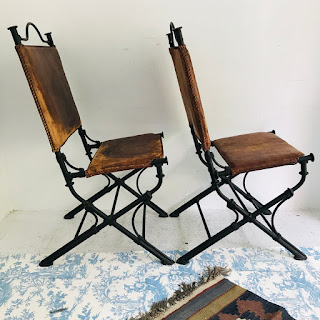 Campaign Style Chair Pair