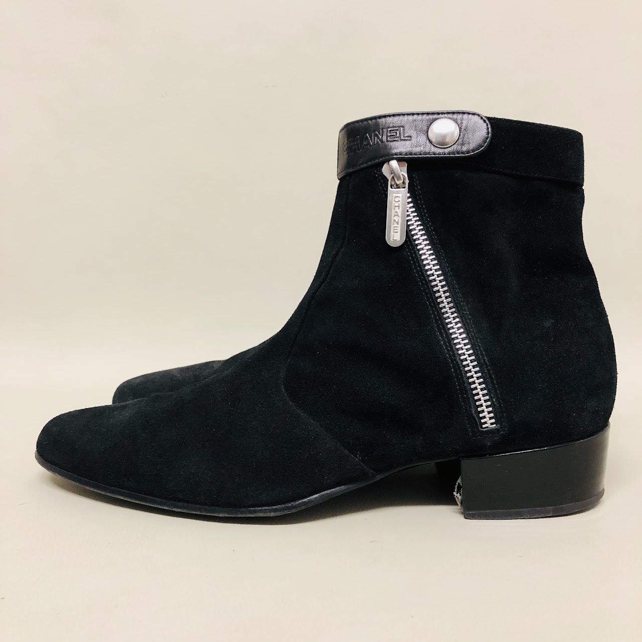 Chanel Suede Leather Ankle Boots (SAMPLE)