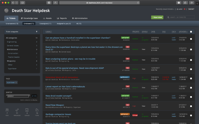 Screenshot of Jitbit Helpdesk