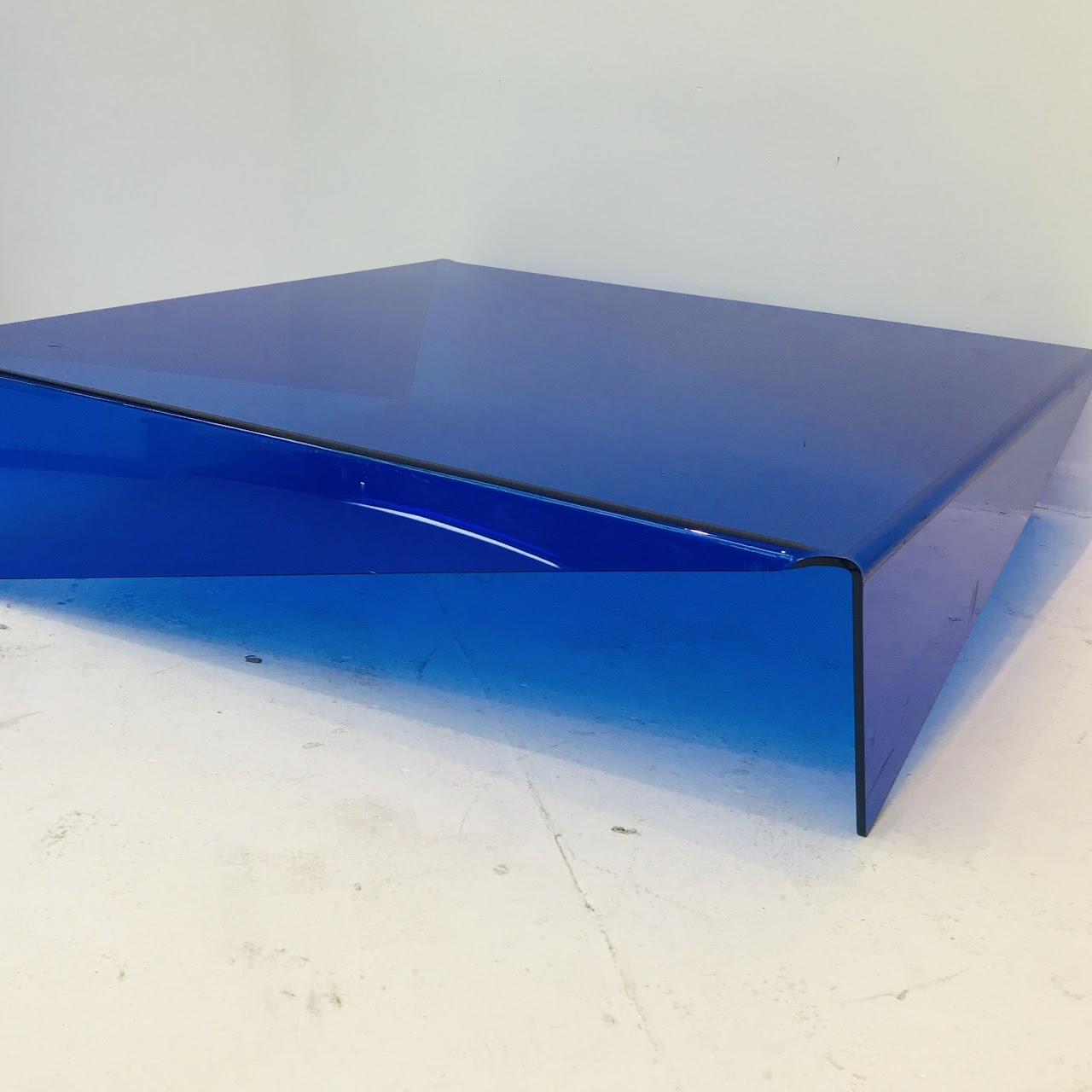 Molded Cobalt Plexiglass Low Table