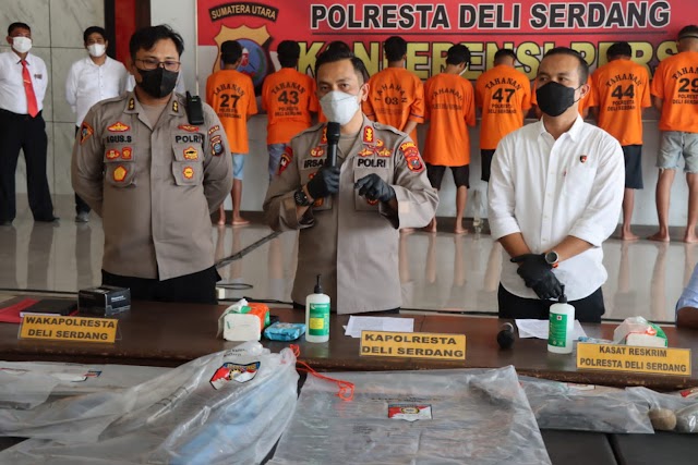 Polresta Deliserdang Berhasil Amankan 9 Anggota Gank Motor GH Pelaku Pengrusakan 