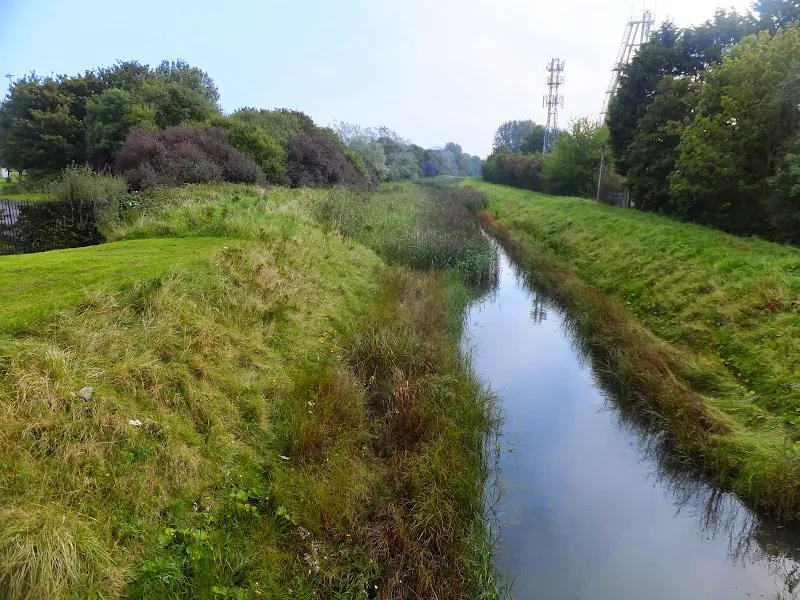 Footpath and drainage ditch through Cleethorpes holiday park