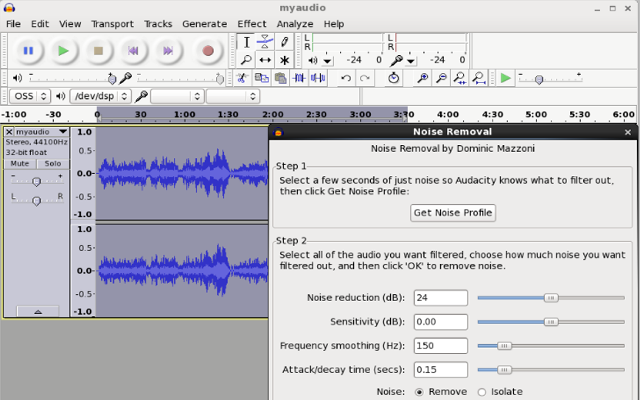 Screenshot of Audacity Online