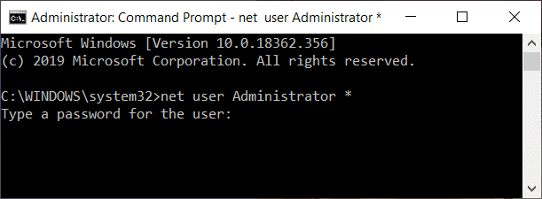 Verwijder het aanmeldingswachtwoord voor Windows 10 met behulp van de opdrachtprompt