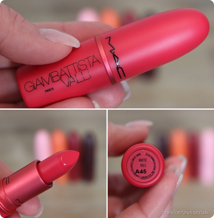 MAC Cosmetics Kosmetik Lippenstifte Swatches Test Review Giambattista Valli LE Limited Edition Tats Margherita Bianca B Eugenie Charlotte 2015 liebste MAC Kollektion 3