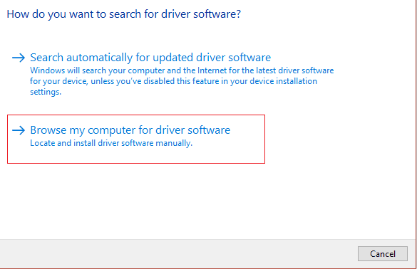 parcourir mon ordinateur pour le logiciel du pilote