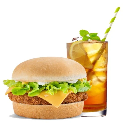 Veg Burger + Ice Tea
